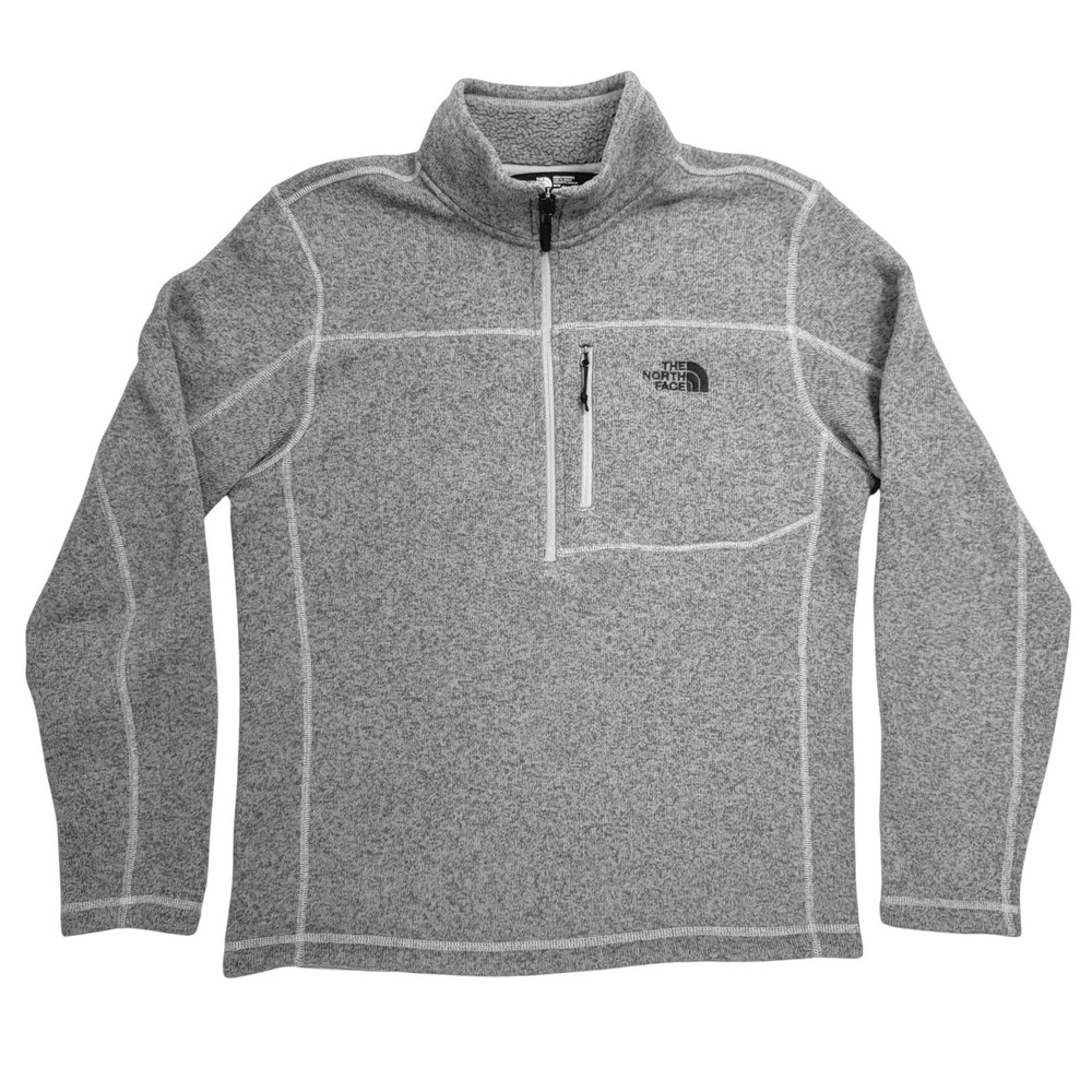 The North Face Gordon Lyons Pullover Mens Medium Grey Heather Quarter Zip Fleece